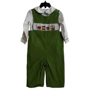 Zucchini smocked train outfit